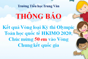 Thông báo kết quả Vòng loại Kỳ thi Olympic Toán học quốc tế HKIMO 2020