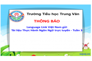 Language Link Việt Nam – Gửi tặng: Tài liệu Thực Hành Ngôn Ngữ trực tuyến – Tuần 3