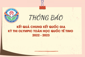 THÔNG BÁO – KẾT QUẢ CHUNG KẾT QUỐC GIA KỲ THI OLYMPIC TOÁN HỌC QUỐC TẾ TIMO 2022 – 2023