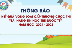 THTV – THÔNG BÁO KẾT QUẢ VÒNG LOẠI CẤP TRƯỜNG CUỘC THI “TÀI NĂNG TIN HỌC TRẺ QUỐC TẾ” NĂM HỌC 2024 – 2025