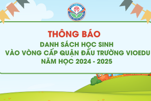 THTV – THÔNG BÁO DANH SÁCH HỌC SINH  VÀO VÒNG CẤP QUẬN ĐẤU TRƯỜNG VIOEDU NĂM HỌC 2024 – 2025