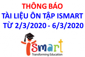 Tiểu học Trung Văn – ISNART thông báo:  Tài liệu ôn tập từ 02/03/2020 đến 06/03/2020