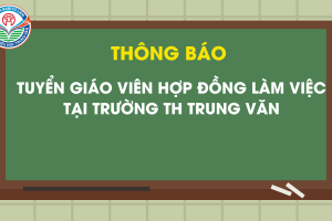 THÔNG BÁO TUYỂN GIÁO VIÊN HỢP ĐỒNG LÀM VIỆC TẠI TRƯỜNG TH TRUNG VĂN